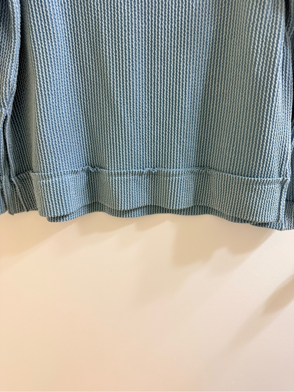 Jolie Waffle Knit Oversized Pullover Top Blue Size Small V neck - Picture 6 of 11